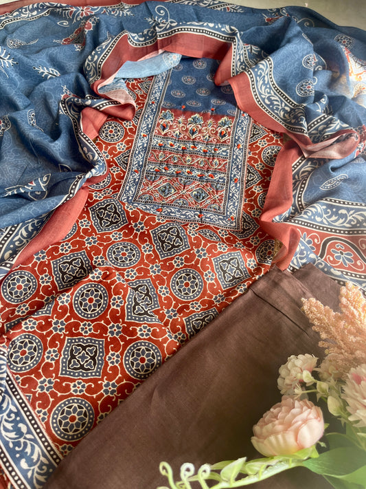 Pure cotton Ajarakh suit sets