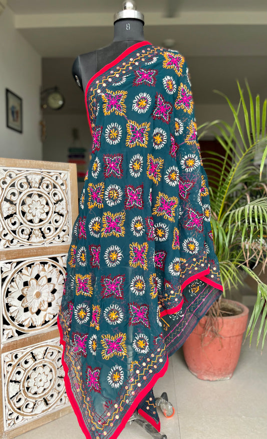 Georgette Handwork Phulkari Dupatta