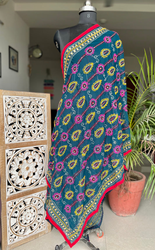 Georgette Handwork Phulkari Dupatta