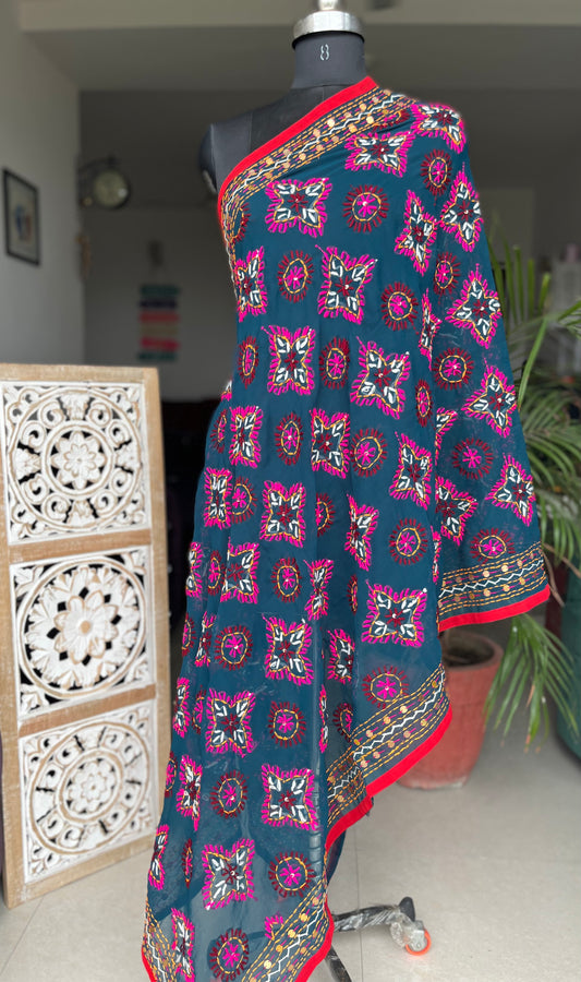 Georgette Handwork Phulkari Dupatta