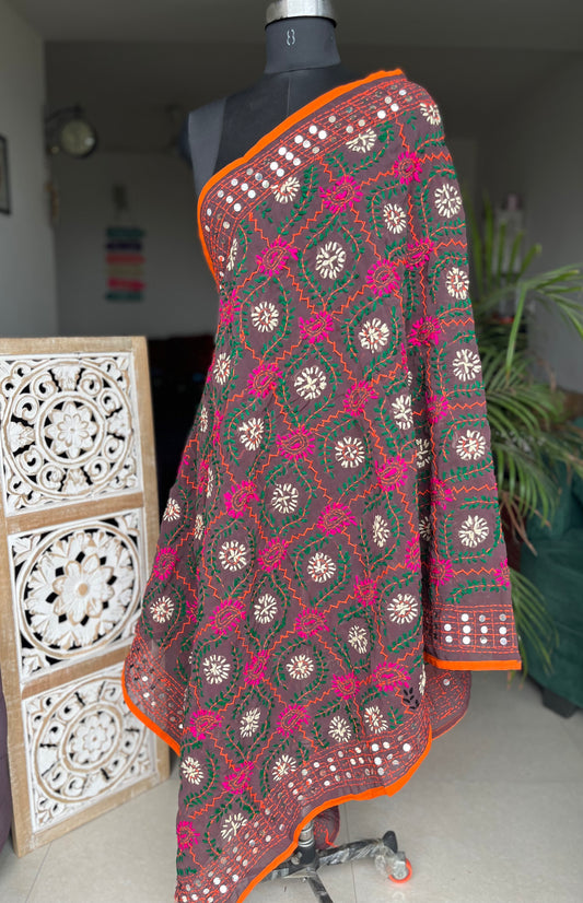 Georgette Handwork Phulkari Dupatta