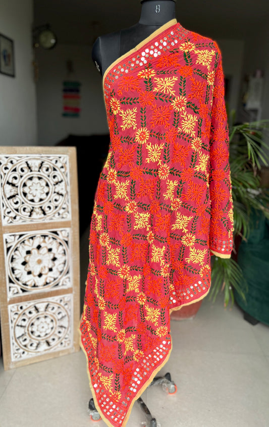 Georgette Handwork Phulkari Dupatta