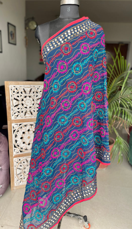 Georgette Handwork Phulkari Dupatta