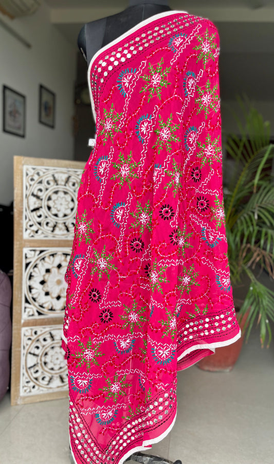 Georgette Handwork Phulkari Dupatta