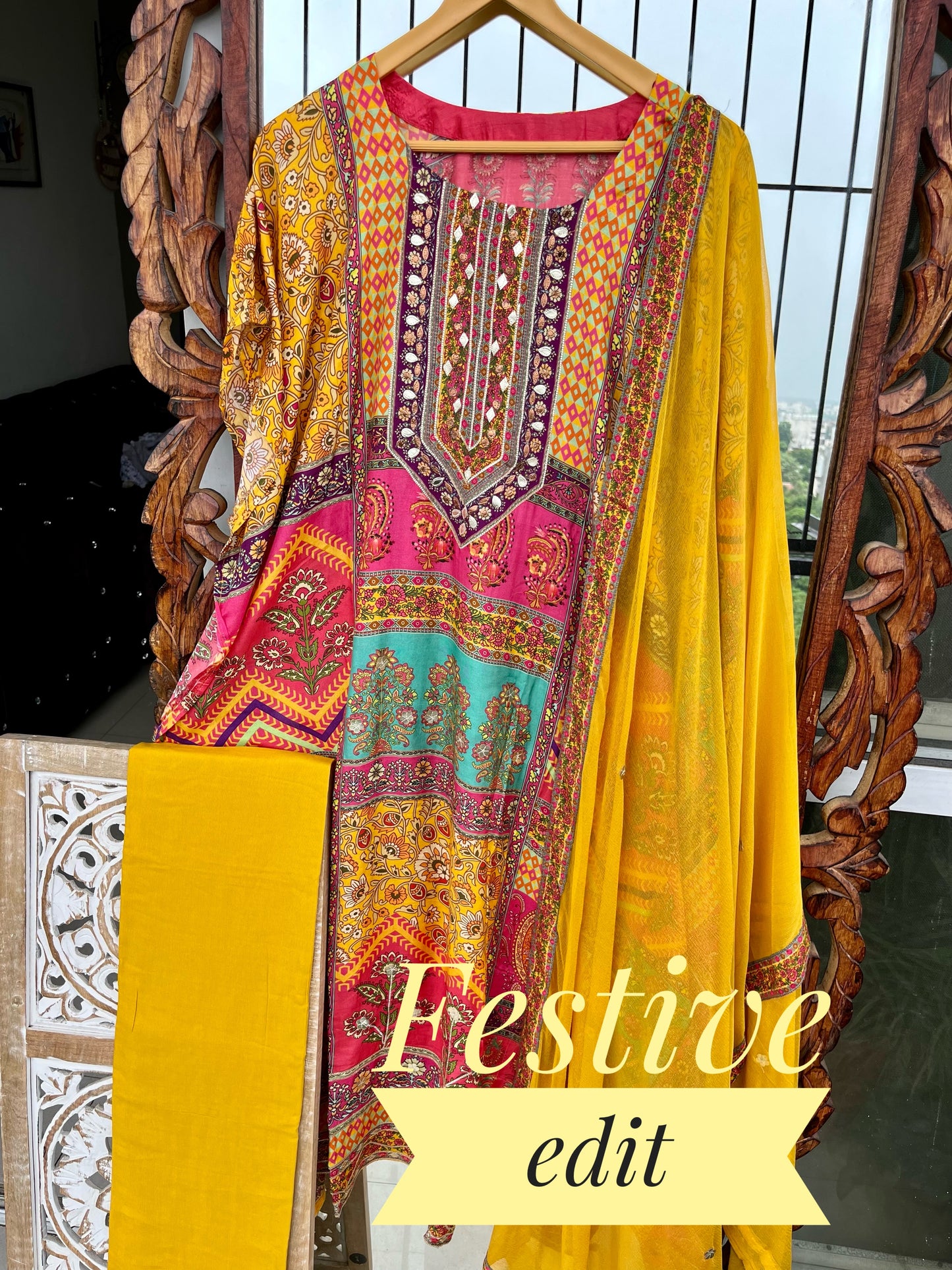 Pure Muslin cotton semi Stitches suit