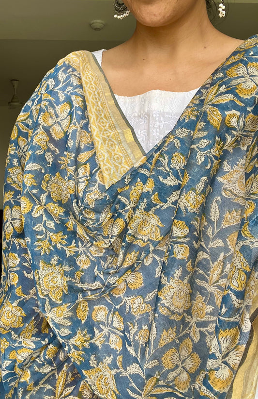 Block print Kota dupatta