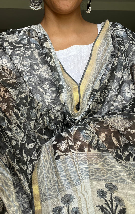 Block print Kota dupatta
