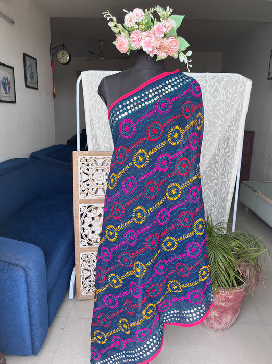 Georgette Handwork Phulkari Dupatta