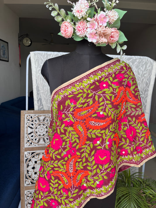 Georgette Phulkari Stoles