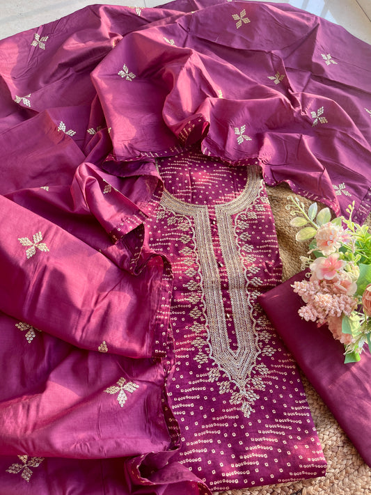 Shibori/bandhani Cotton Suit sets
