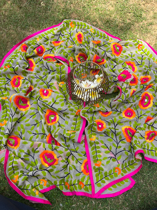 Georgette Phulkari Stoles