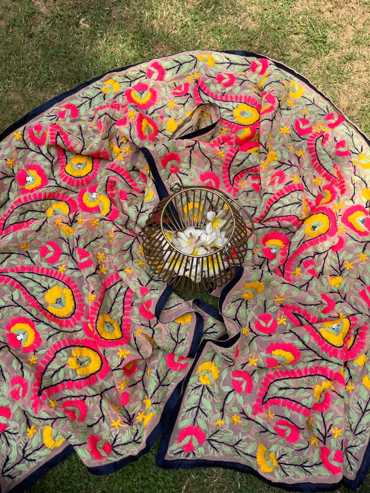 Georgette Phulkari Stoles