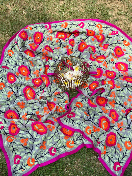 Georgette Phulkari Stoles