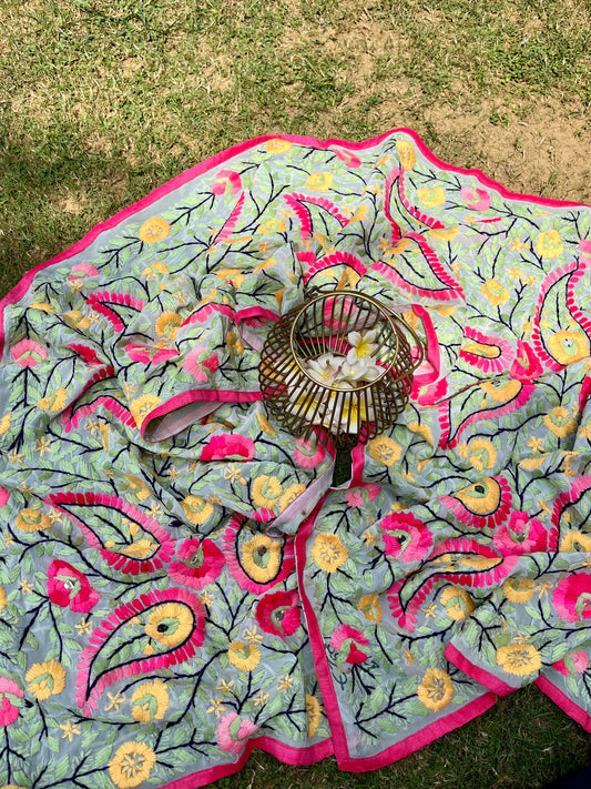 Georgette Phulkari Stoles