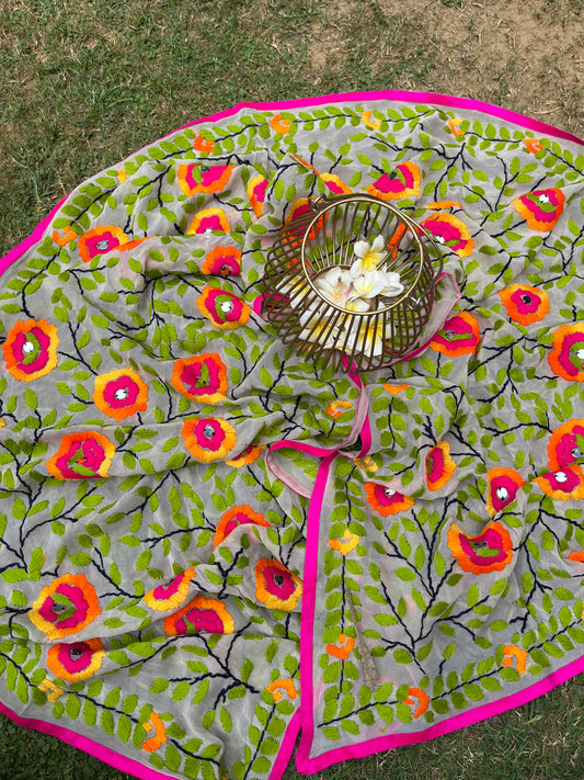 Georgette Phulkari Stoles