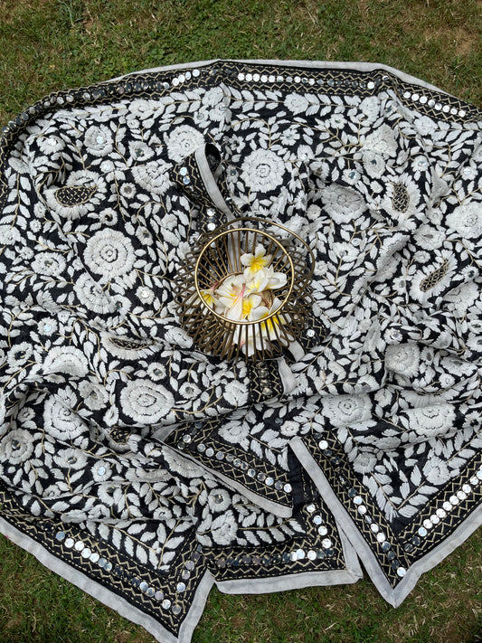 Chanderi Phulkari Stoles