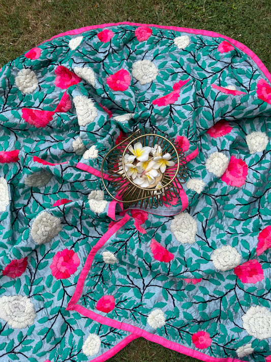 Chanderi Phulkari Stoles