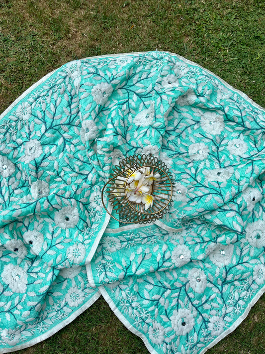 Chanderi Phulkari Stoles