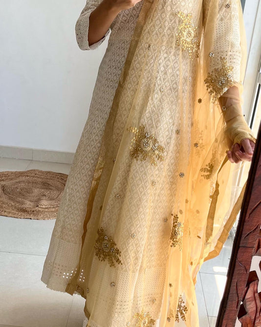 Zari work Net dupatta