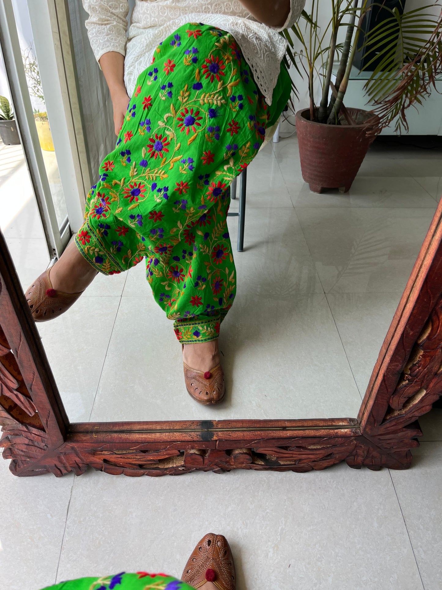 Phulkari Handwork salwars