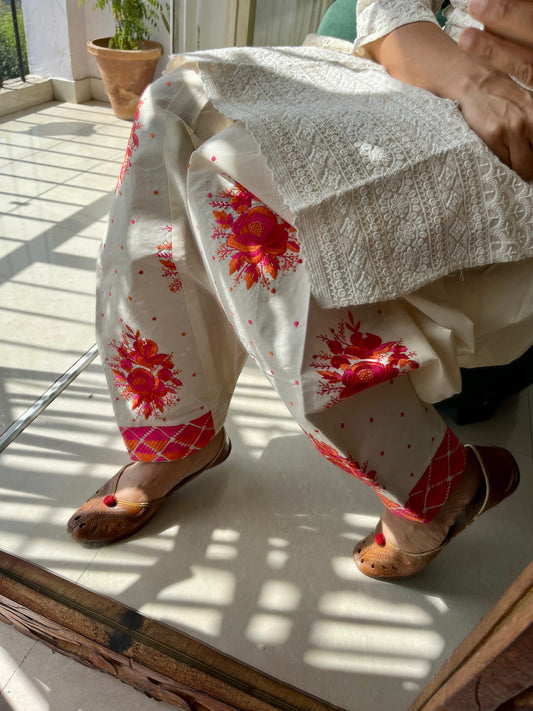 Machine Work Embroidered Phulkari Salwars