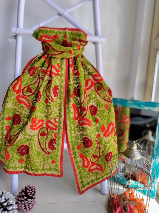 Georgette Phulkari Stoles