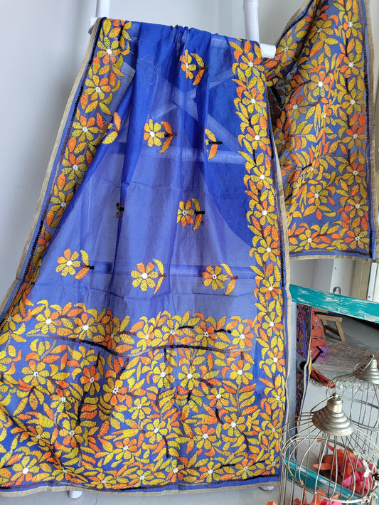Chanderi Handwork Phulkari dupatta