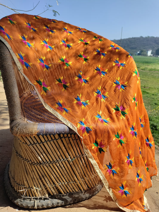 Phulkari chiffon dupatta