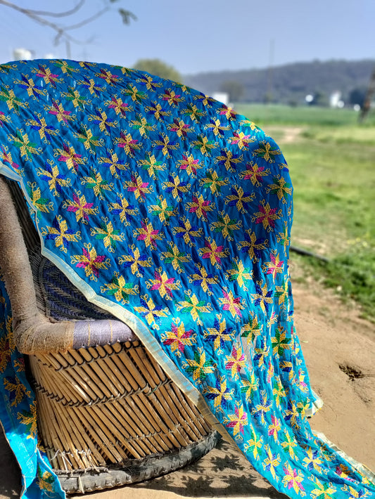 Phulkari chiffon dupatta