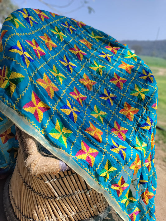 Phulkari chiffon dupatta
