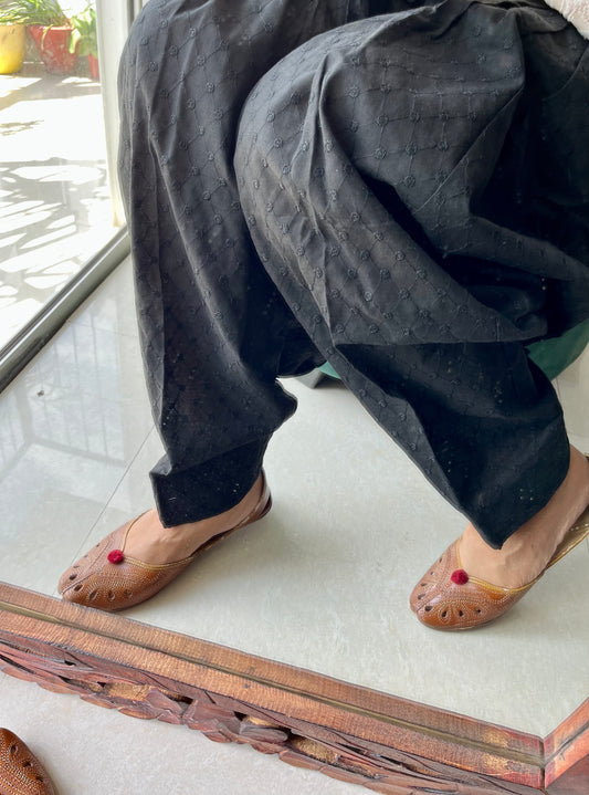 Chikan-work embroidered salwars