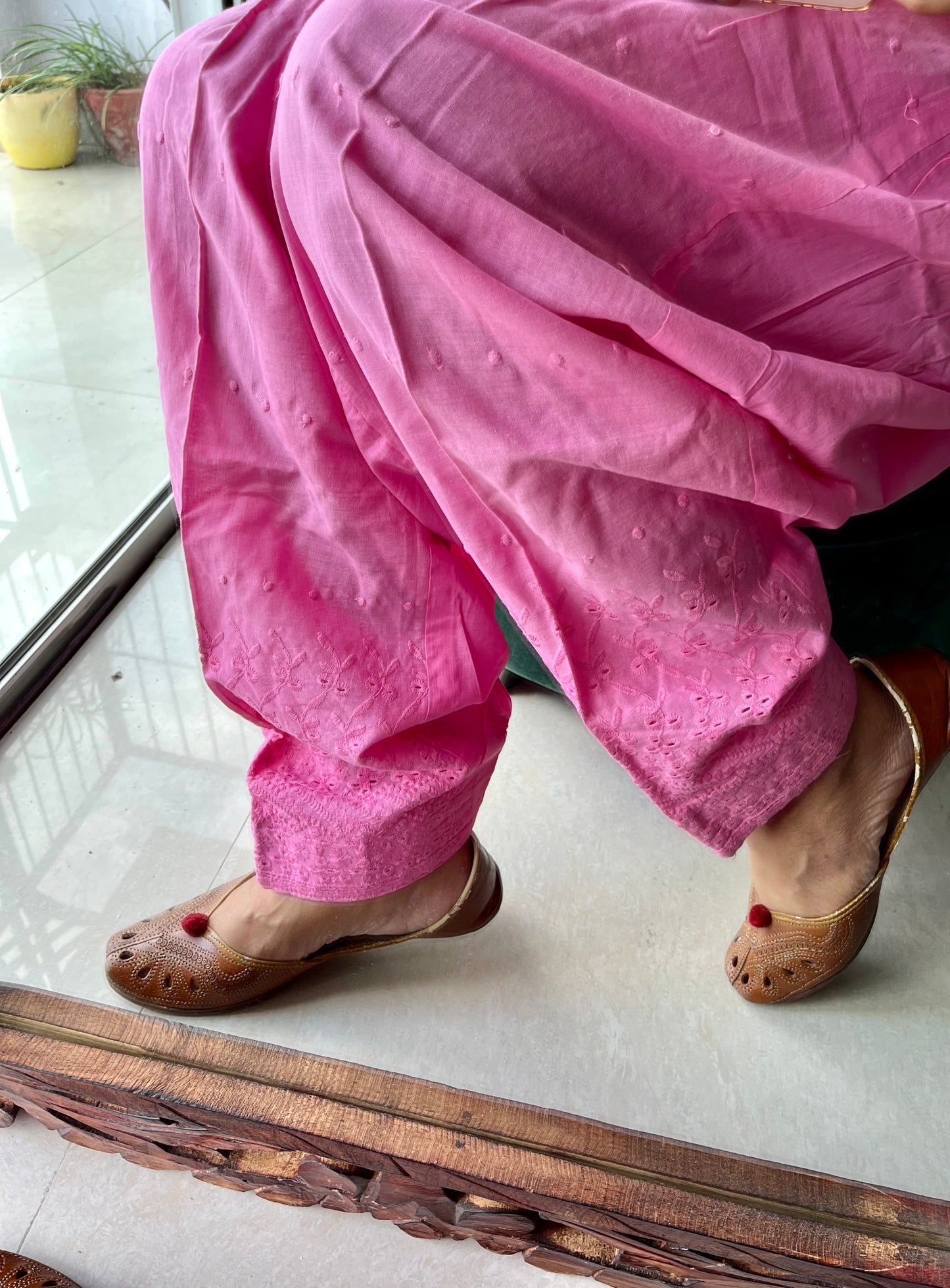 Cut-Work embroidered salwars