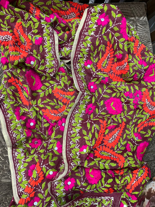 Georgette Phulkari Stoles