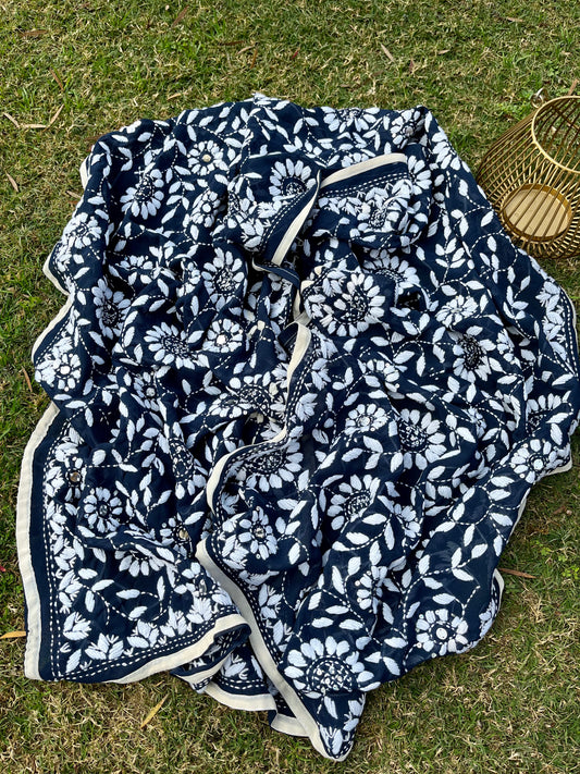 Georgette Phulkari Stoles