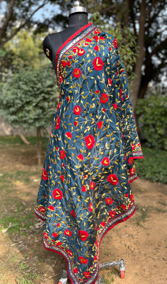 Tussar Silk handwork Dupatta
