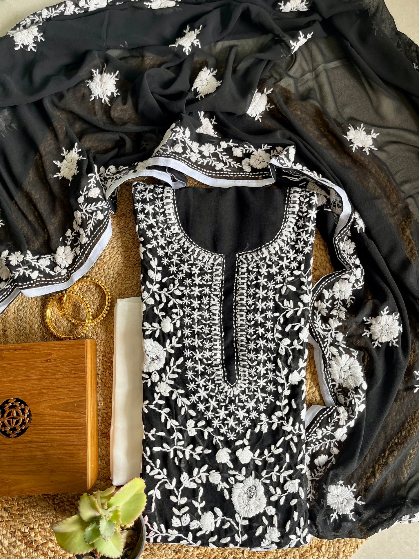 Georgette Handwork Embroidery Suit (Unstitched Dress Material)