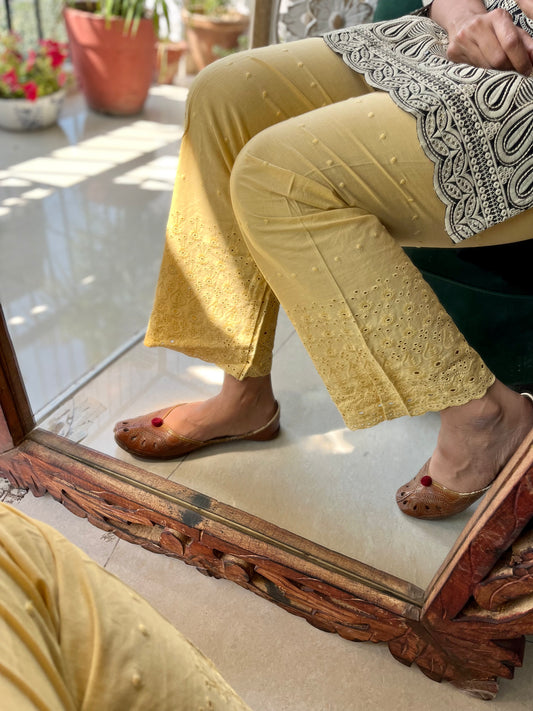 Cutwork Embroidered Plazo Pants