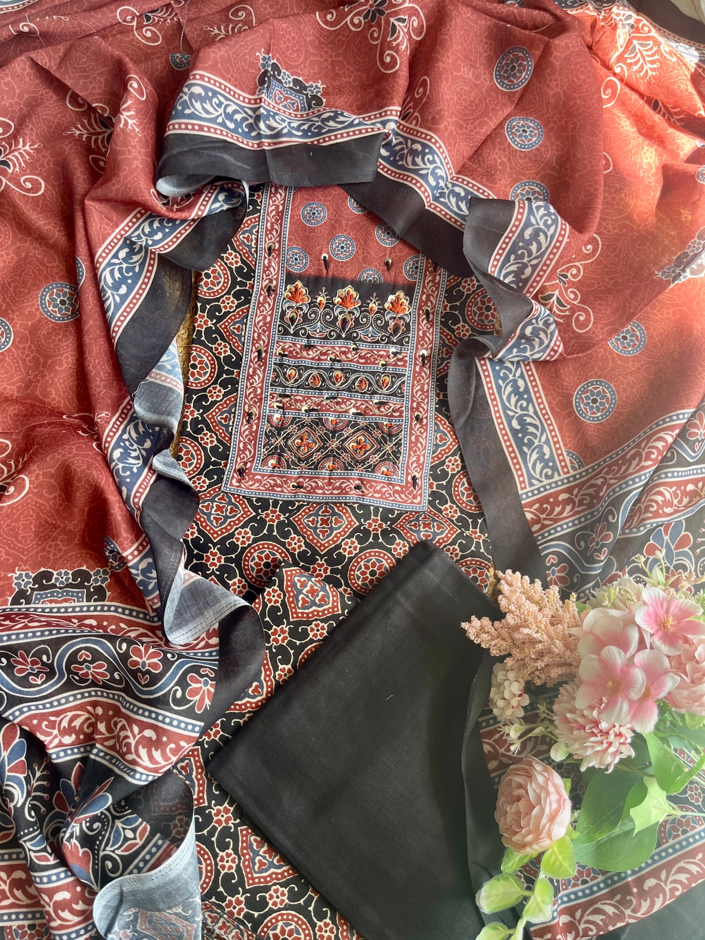 Pure cotton Ajarakh suit sets