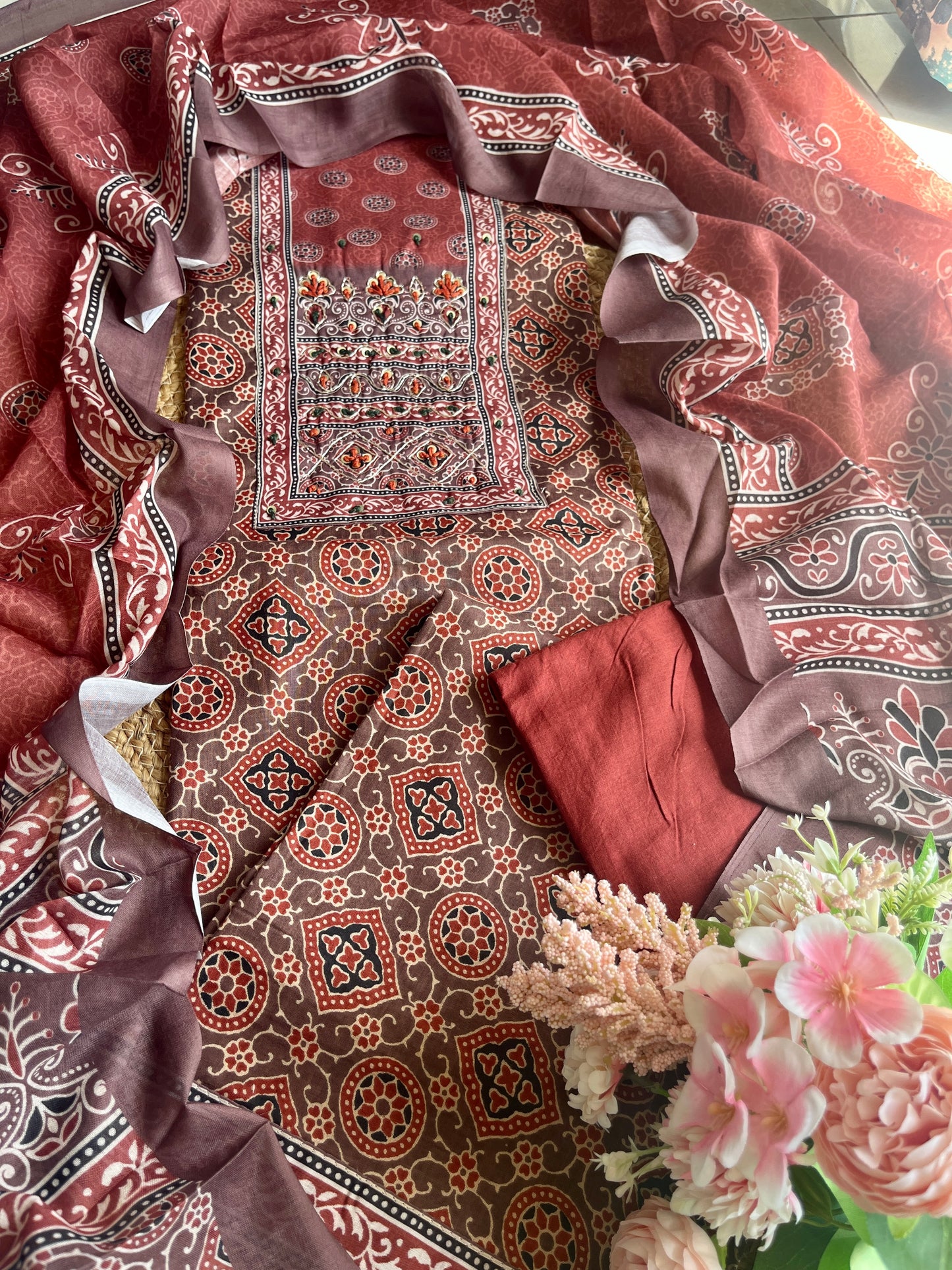 Pure cotton Ajarakh suit sets