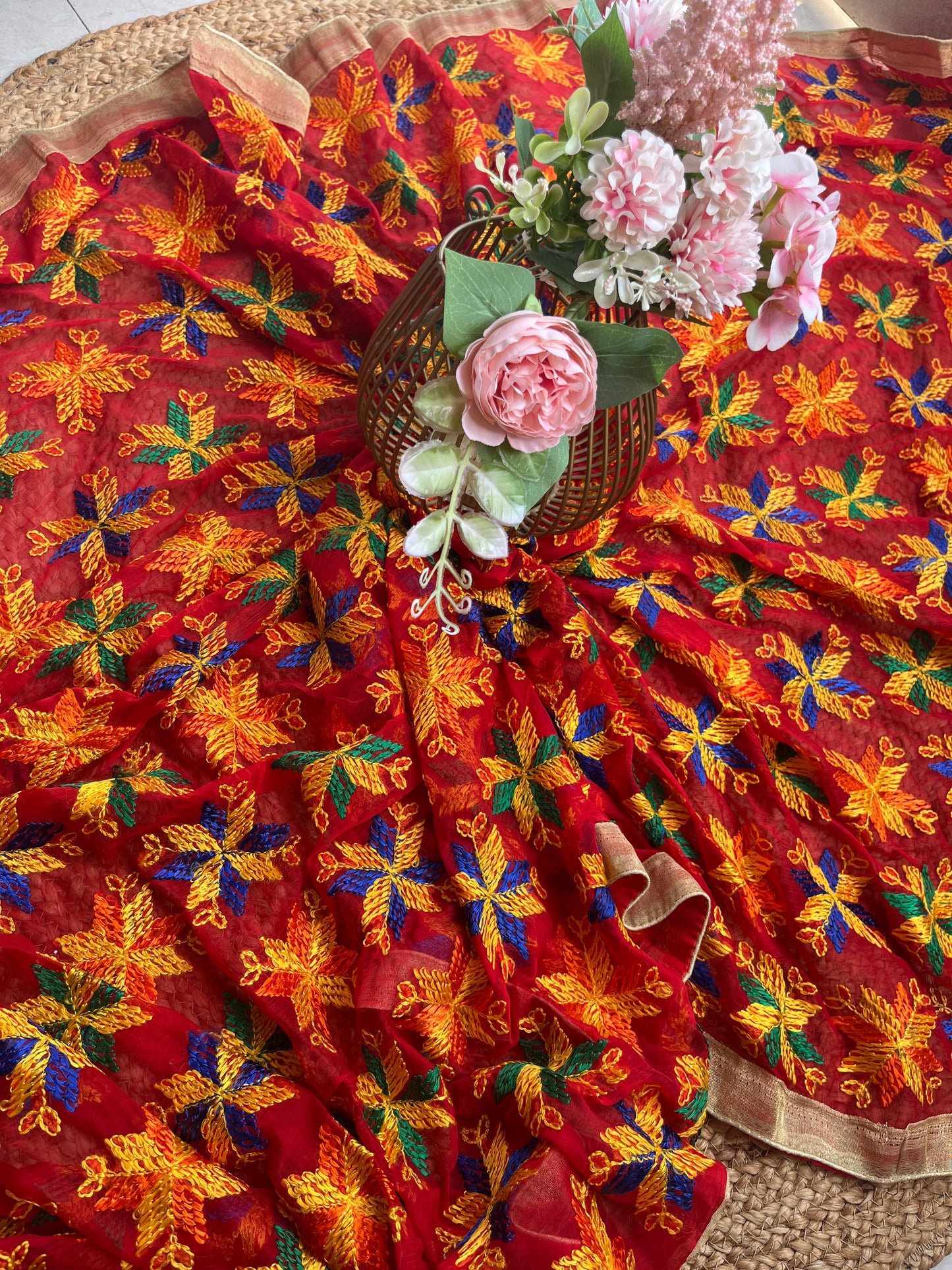 Phulkari chiffon dupatta