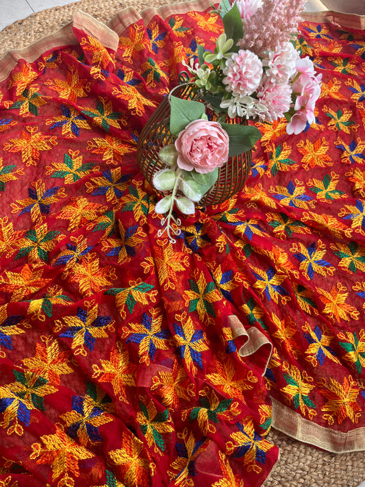 Phulkari chiffon dupatta