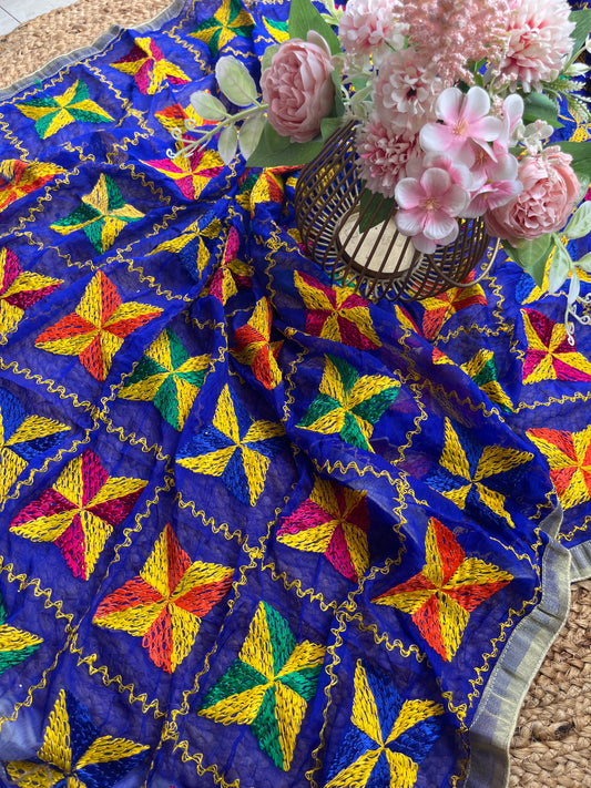 Phulkari chiffon dupatta