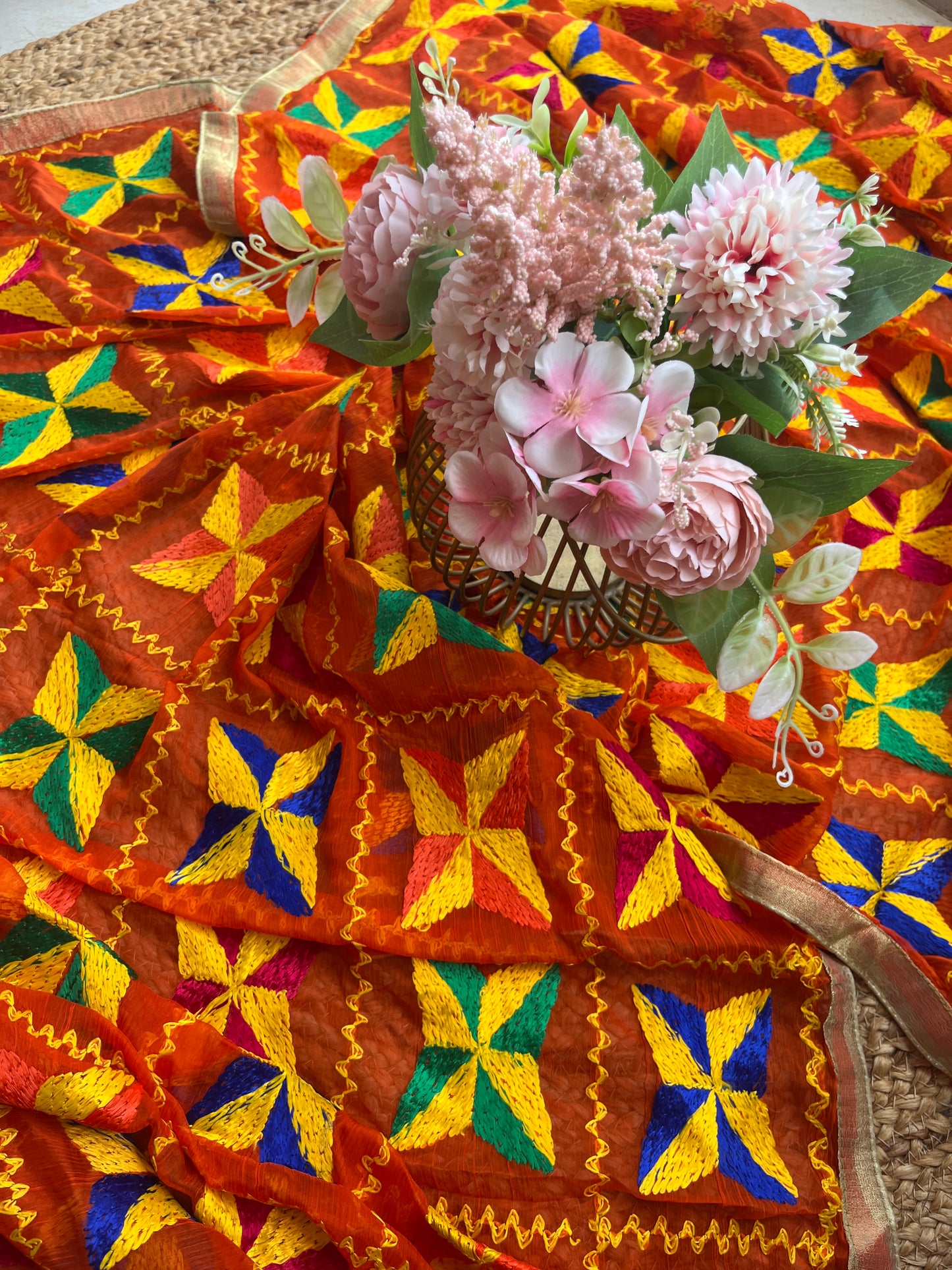 Phulkari chiffon dupatta