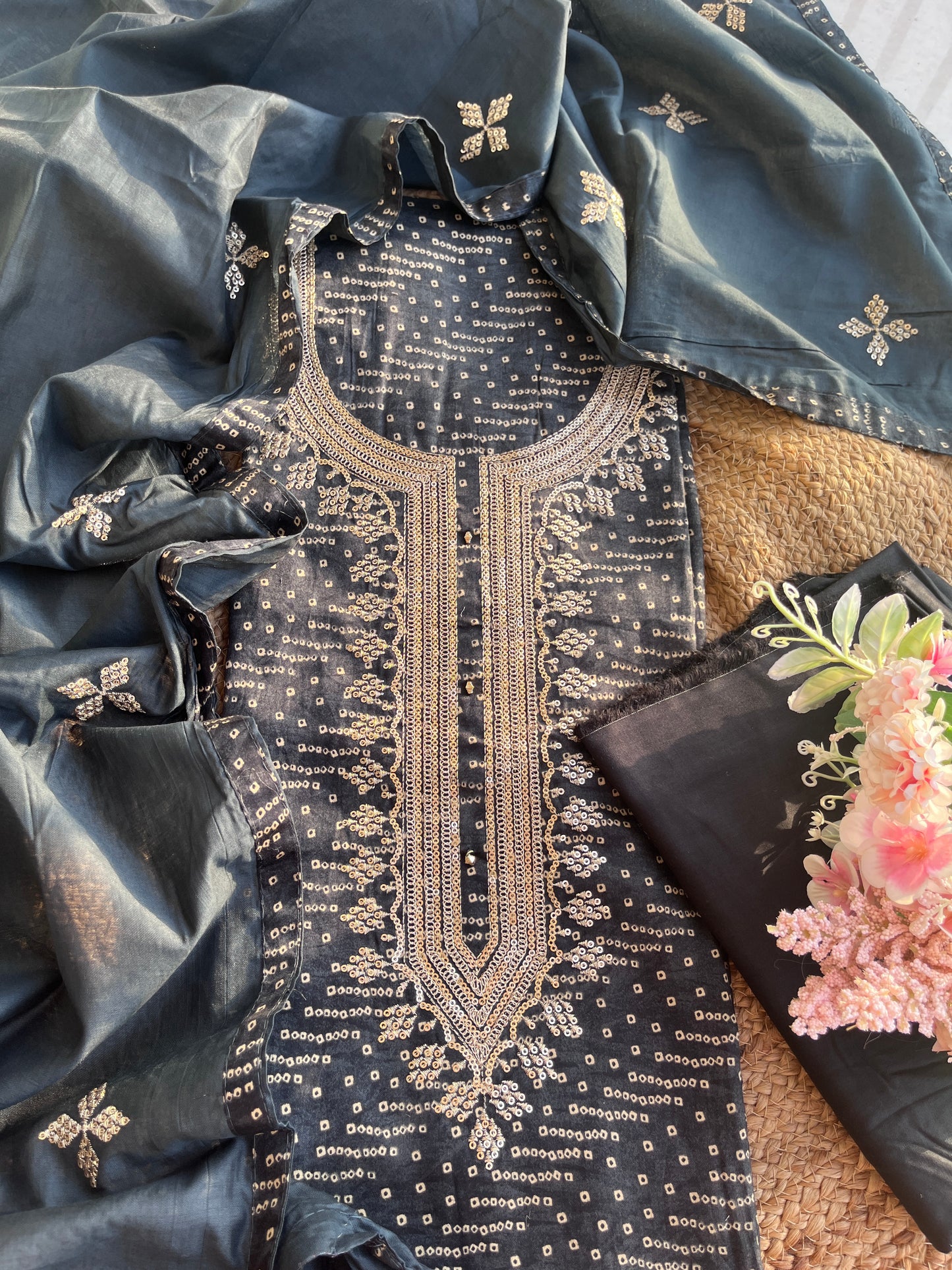 Shibori/bandhani Cotton Suit sets