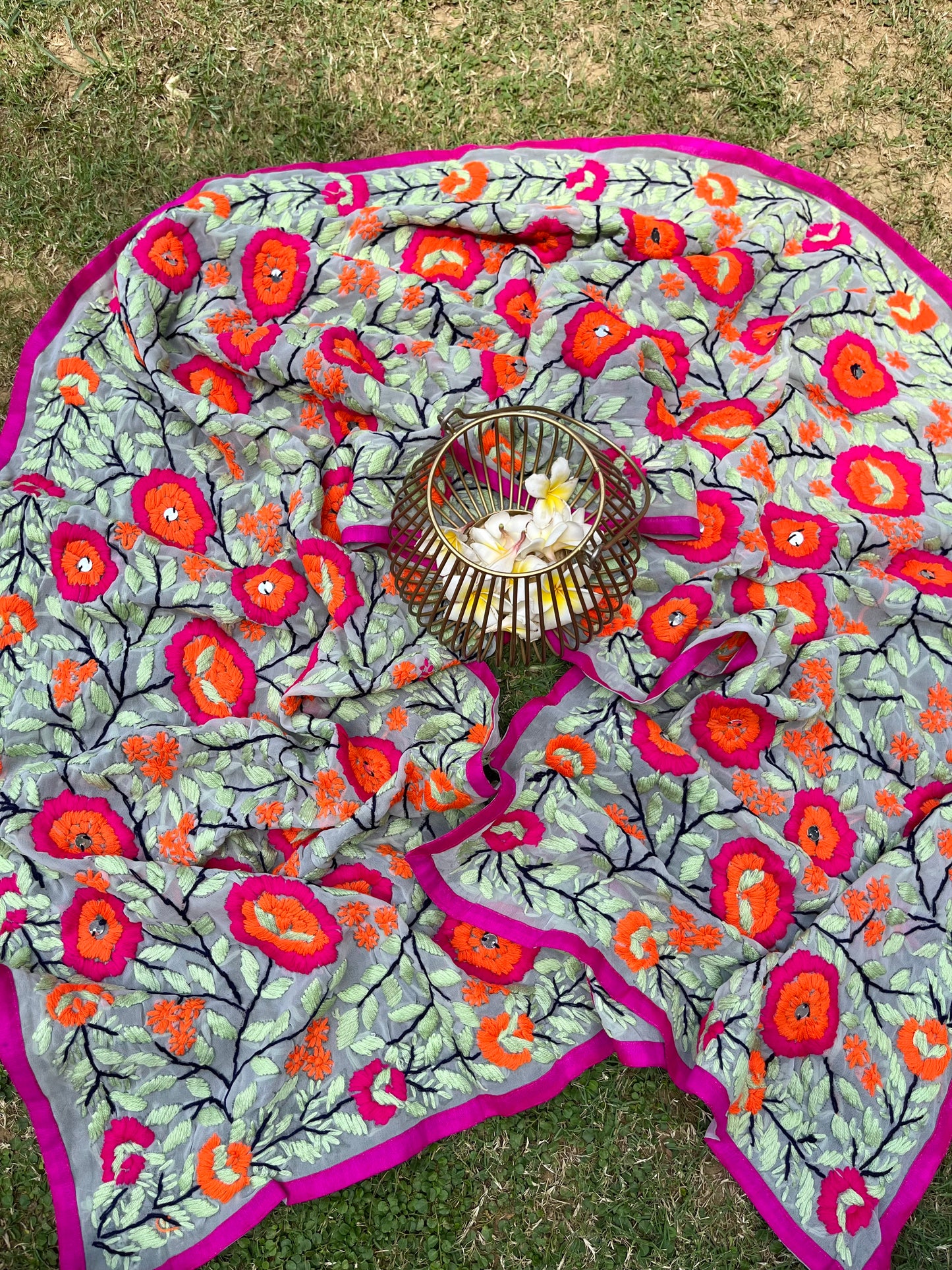 Georgette Phulkari Stoles