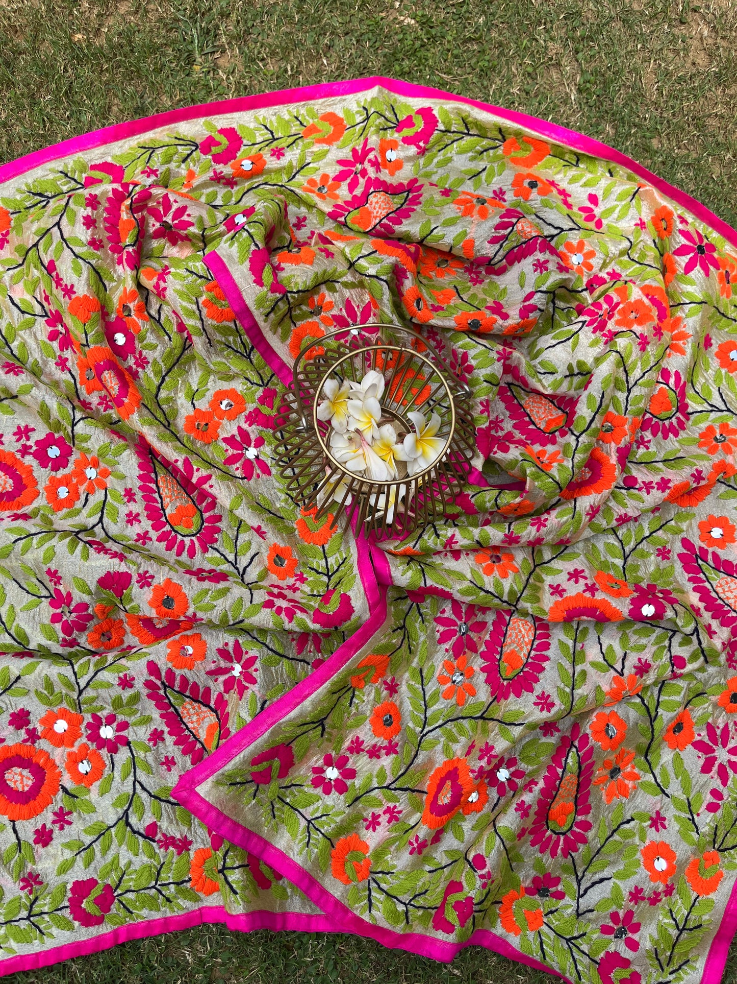 Chanderi Phulkari Stoles