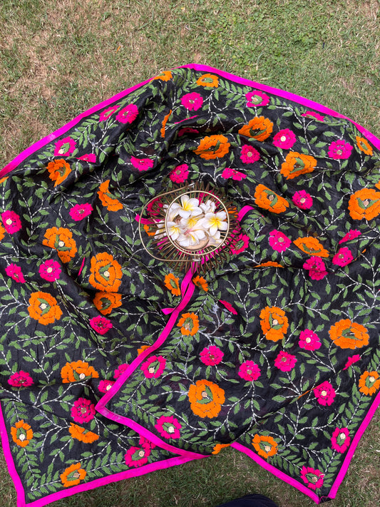 Chanderi Phulkari Stoles