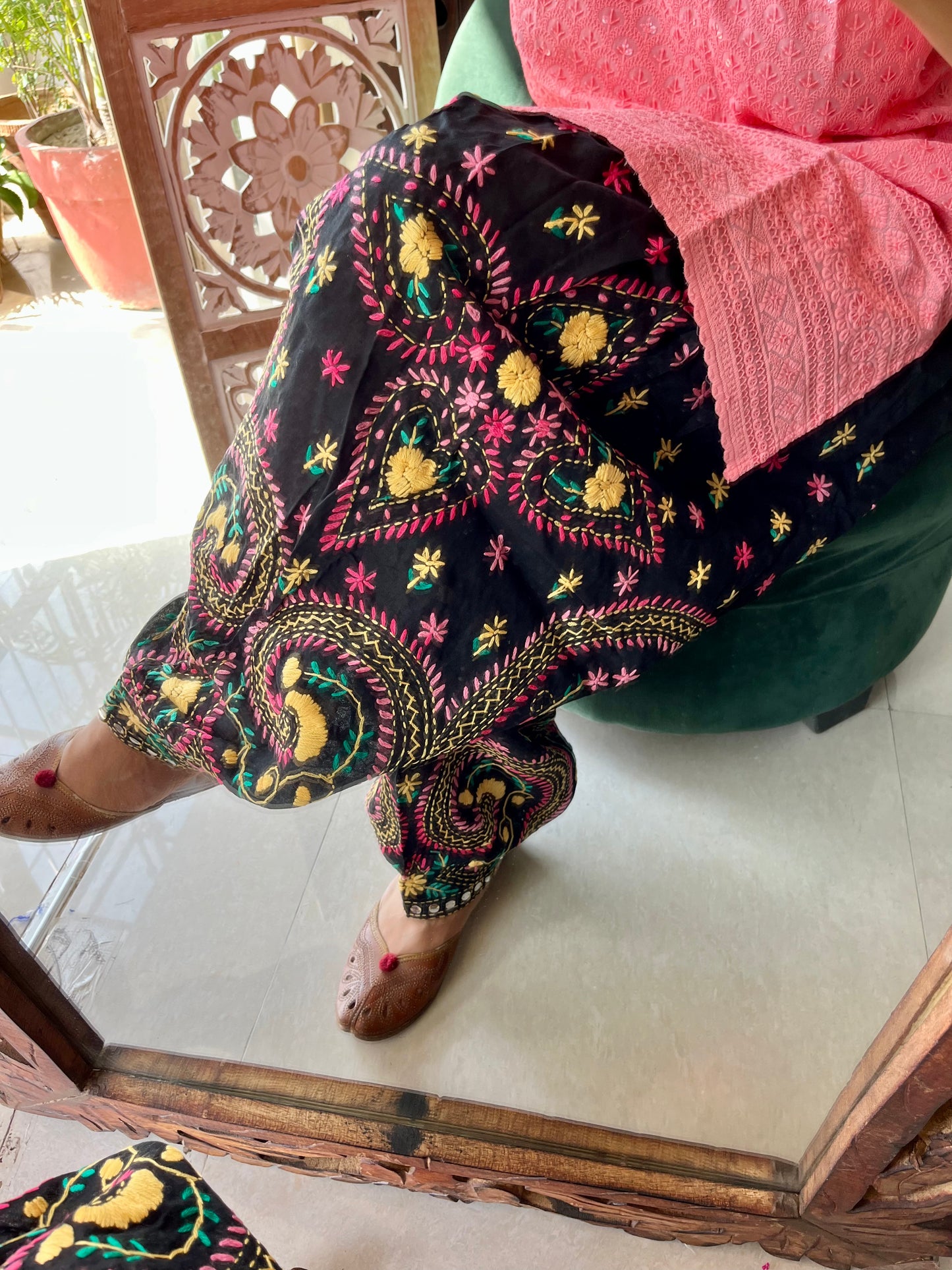 Phulkari Handwork salwars