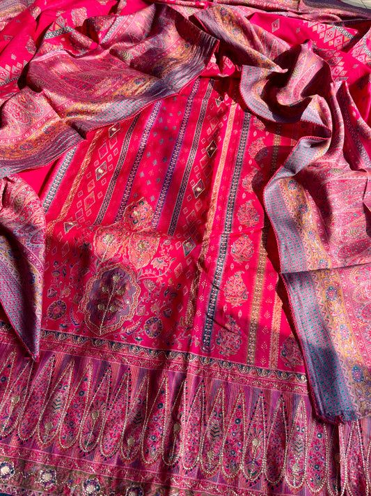 Muslin foil print suit