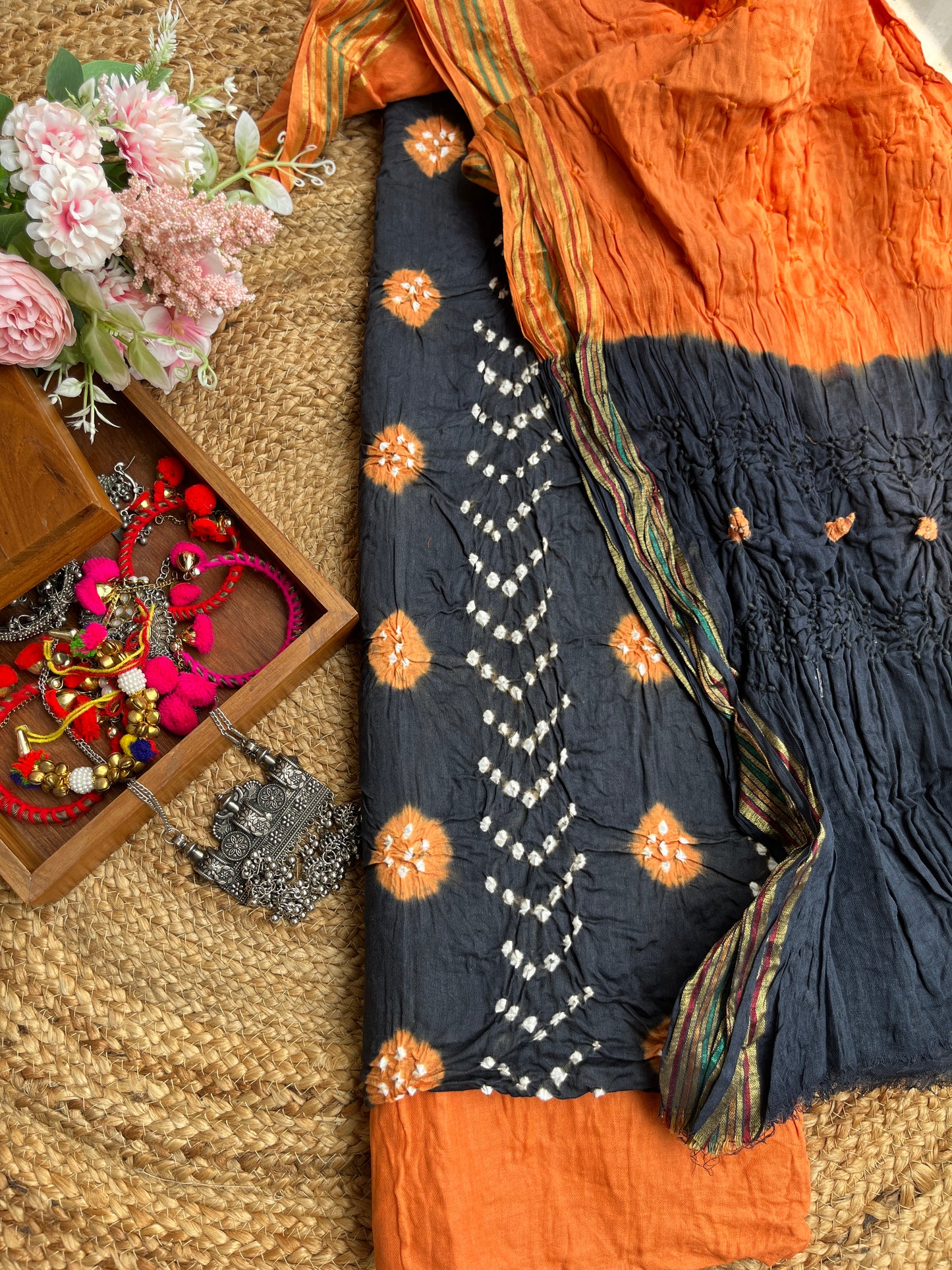 Handmade bandhani Suit sets